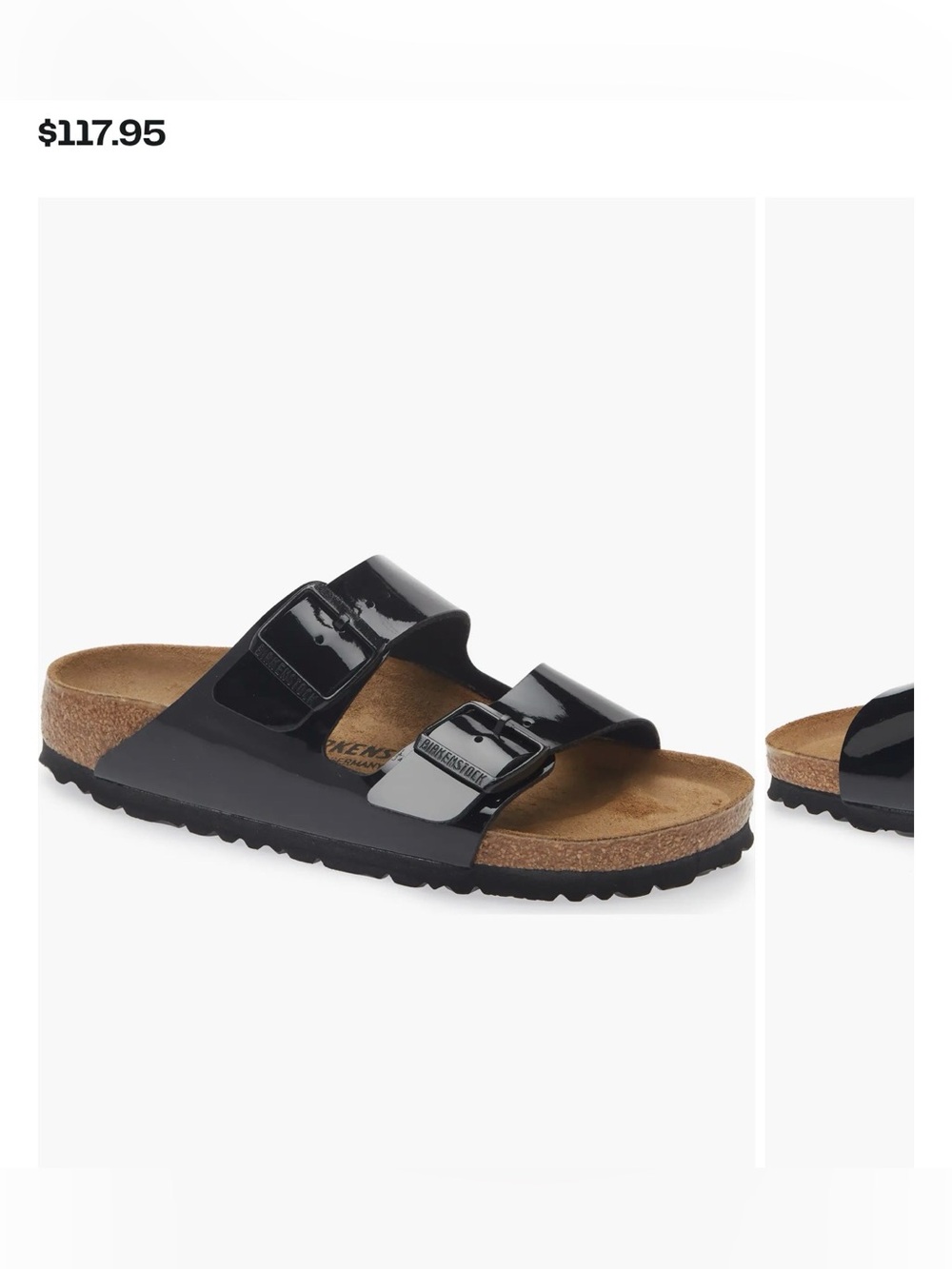 Birkenstock Arizona Black Patent Leather Sandals Size 39